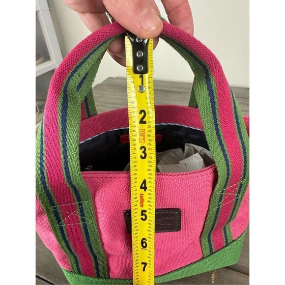 Vintage Tommy Hilfiger Canvas Tote Watermelon Pink Green Y2K Bag - Picture 6 of 8